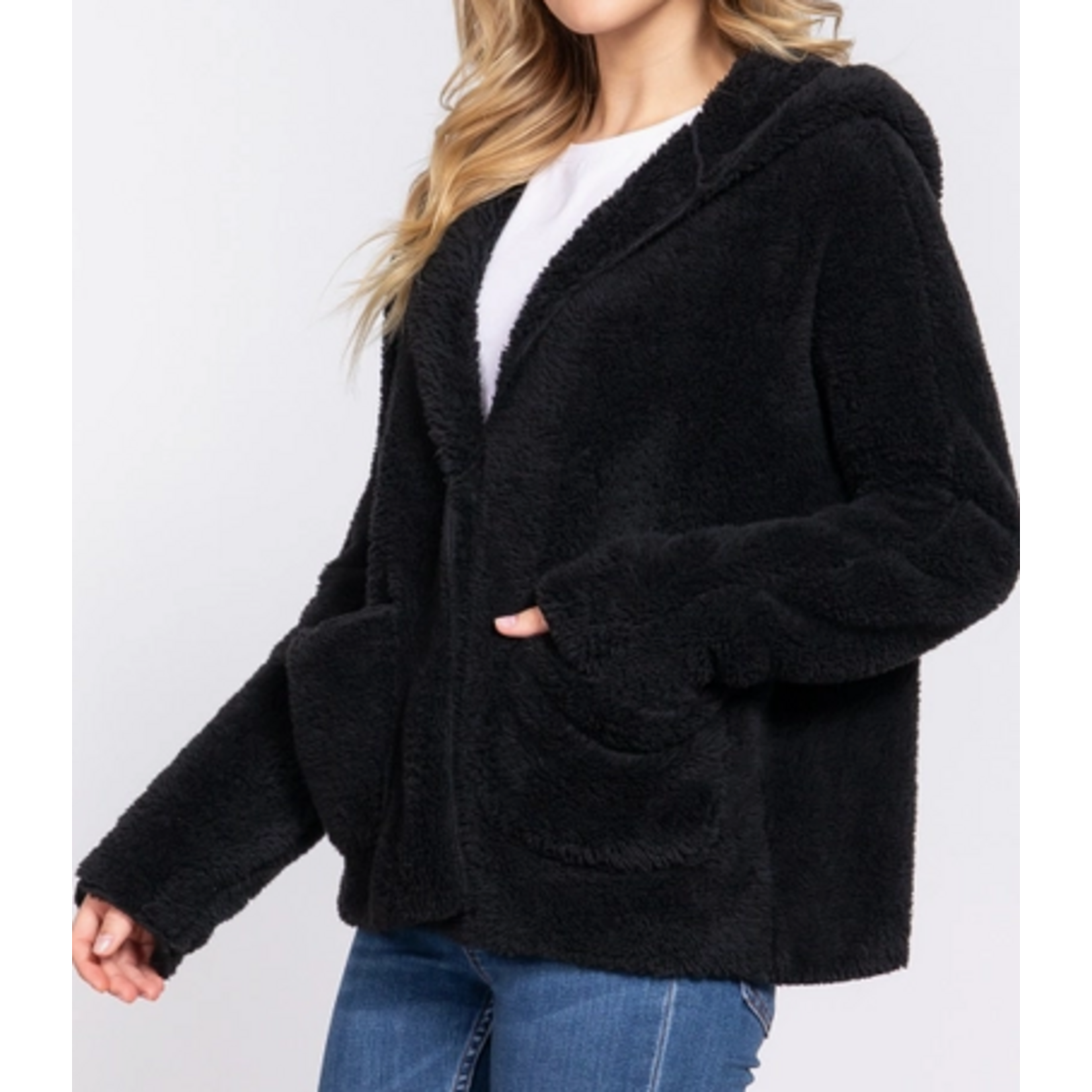 Active Basics AB Dolman Sleeve Hoodie Sherpa Jacket