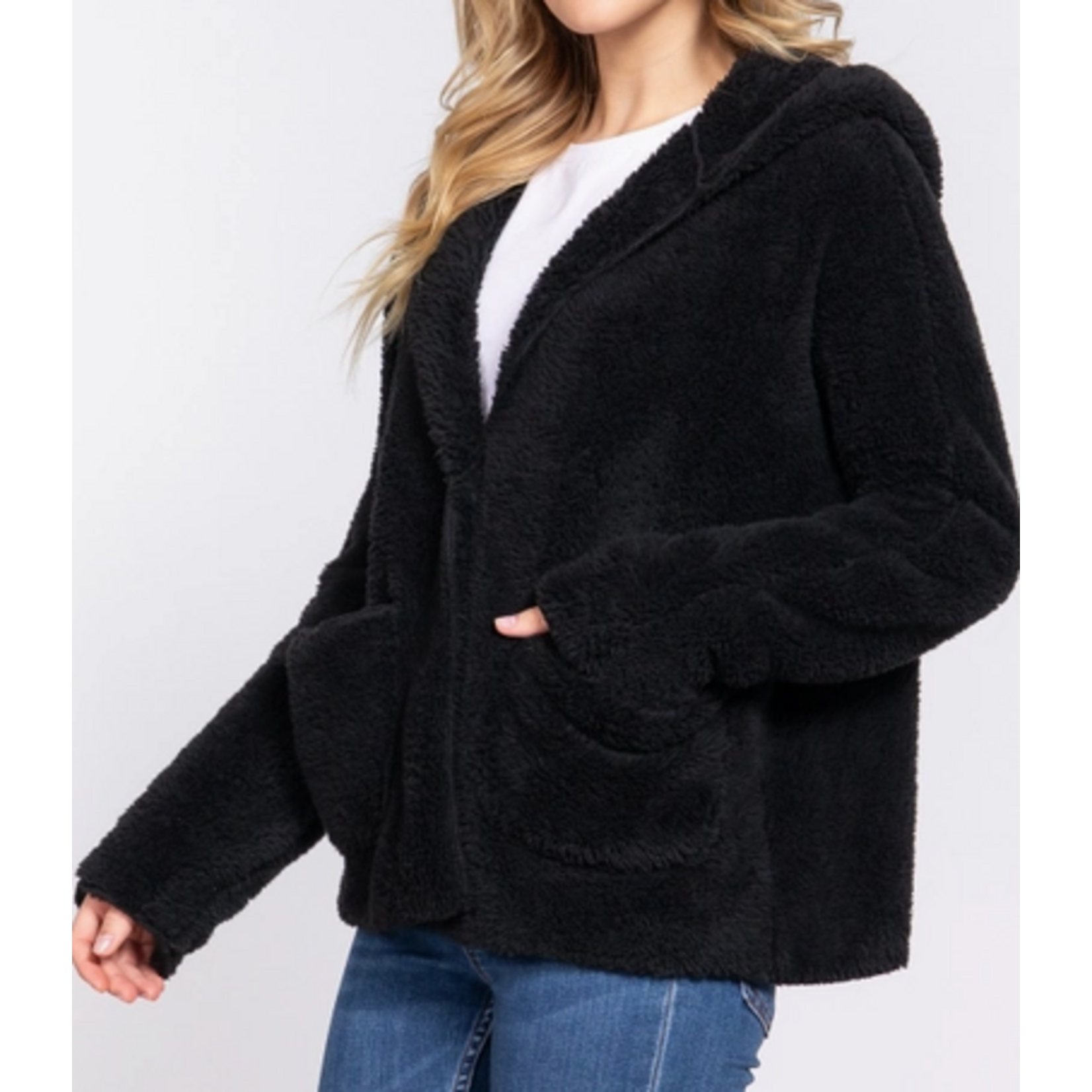 Active Basics AB Dolman Sleeve Hoodie Sherpa Jacket