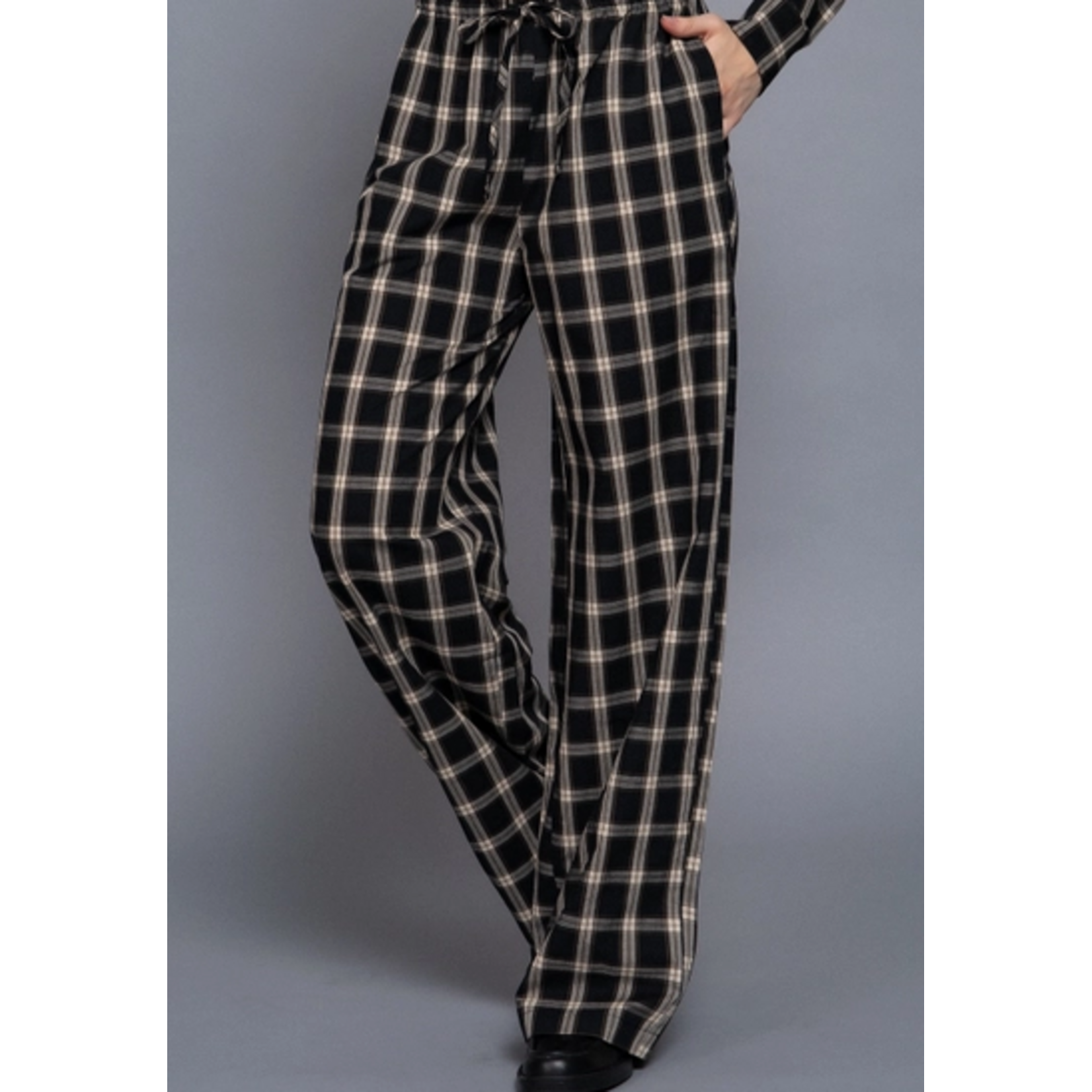 Active Basics AB  Wide Leg Plaid Woven Pants