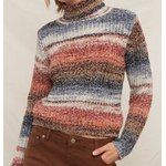 En Creme En Creme  Multicolor Striped Turtleneck Sweater