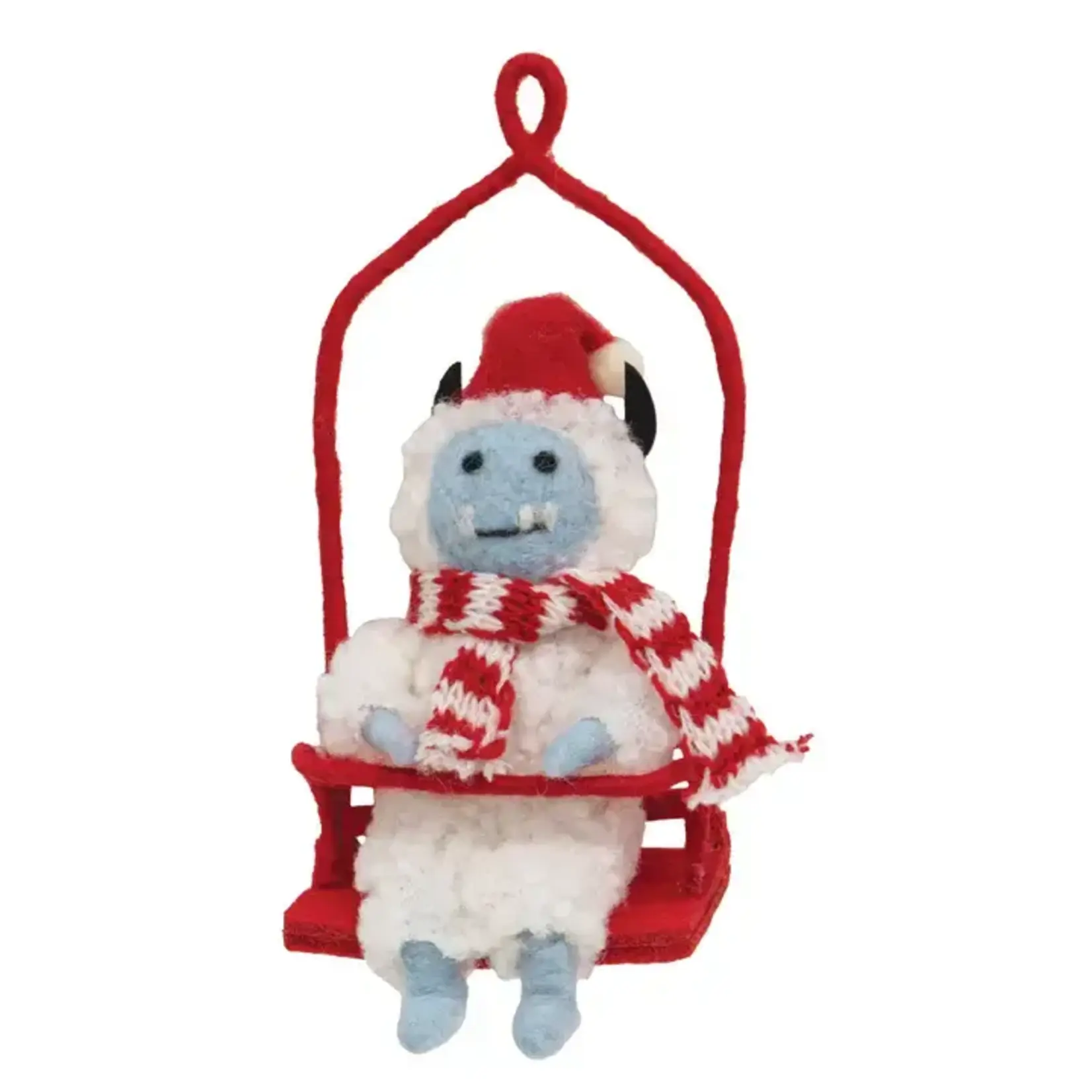 Bright Ideas Bright Ideas Ski Life Abominable Snowman Felted Ornament