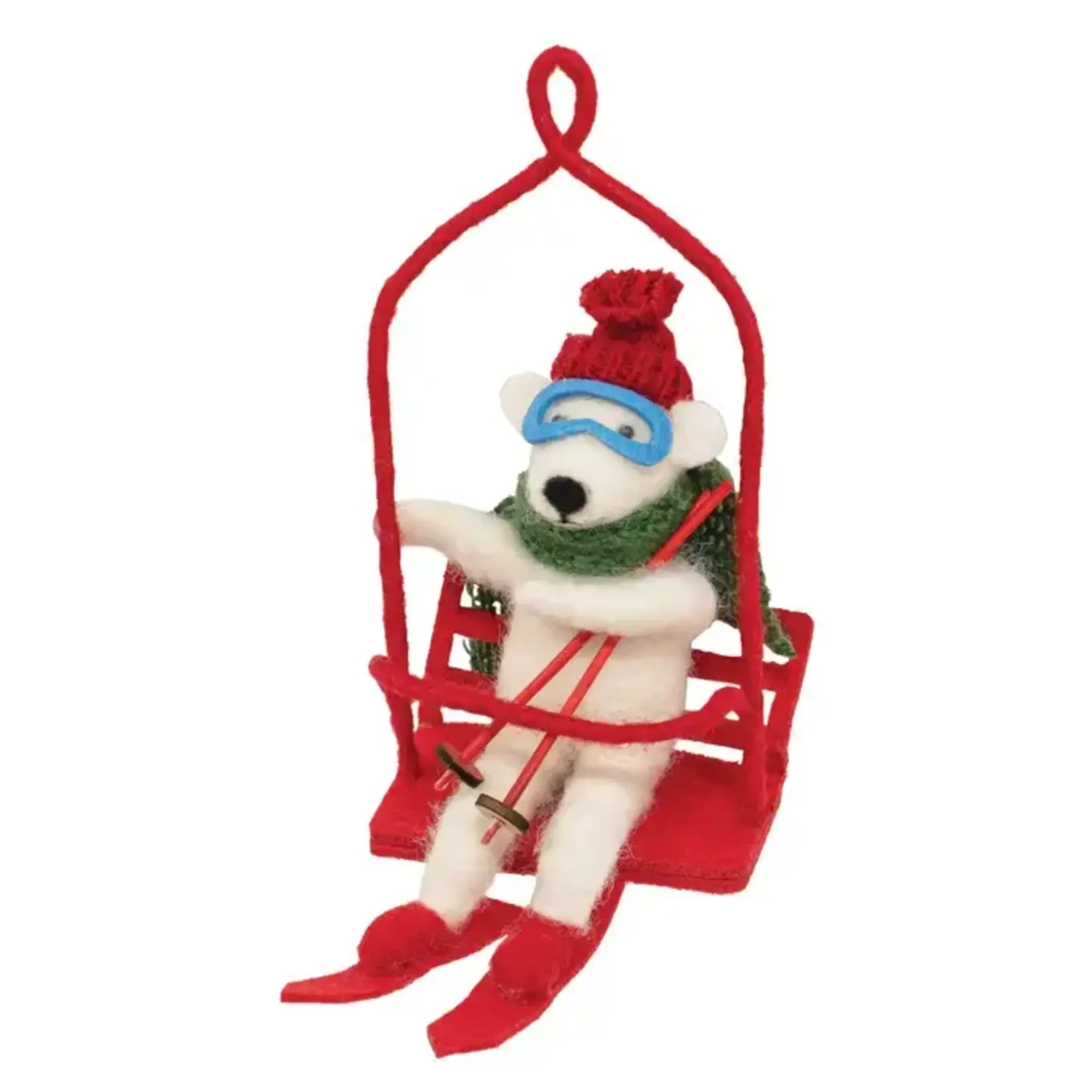 Bright Ideas Bright Ideas Ski Lift Polar Bear Felted Ornament