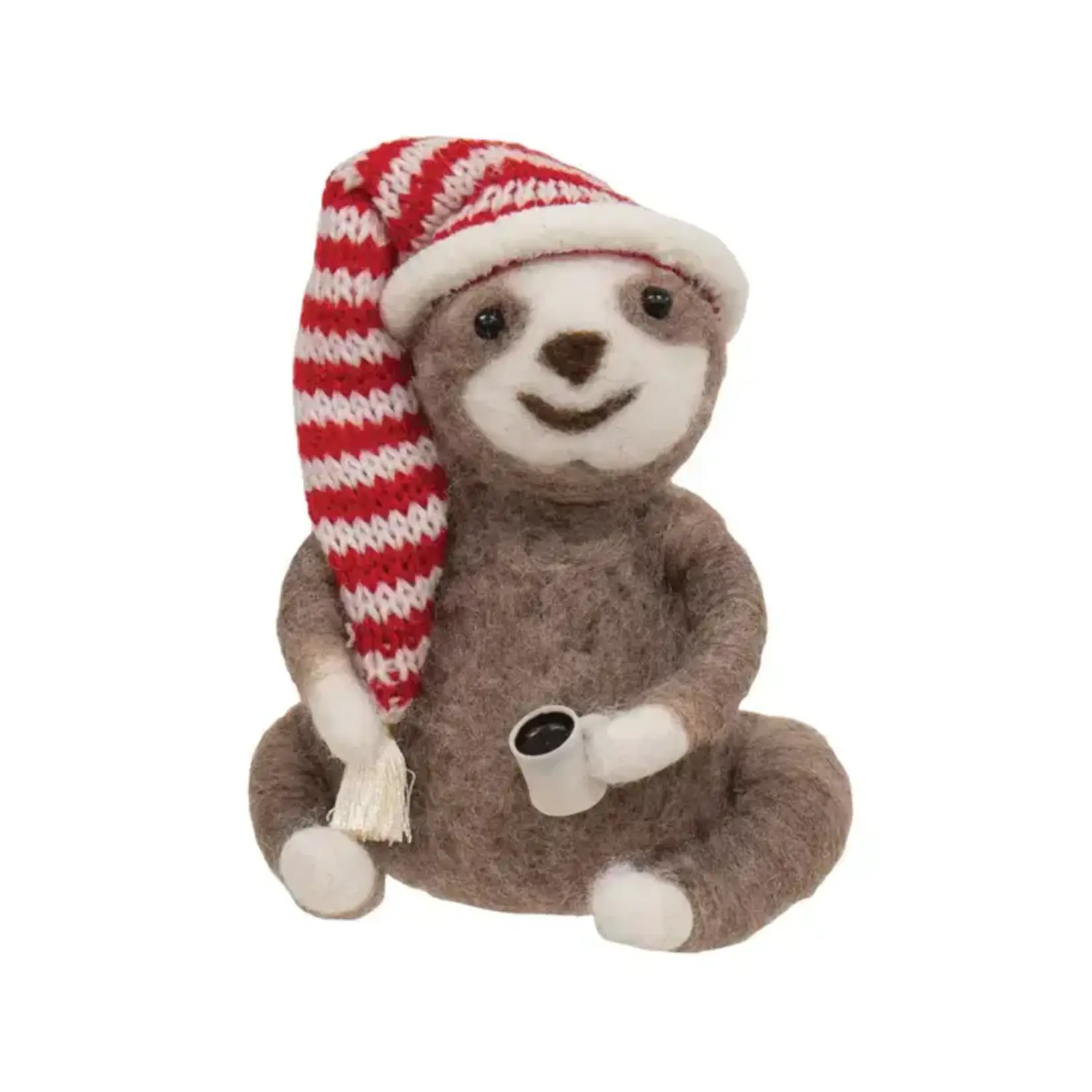 Bright Ideas Bright Ideas Sloth with Coffee Felted Ornament