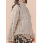 Very J Very J Cozy Cable Zip Up Jacket