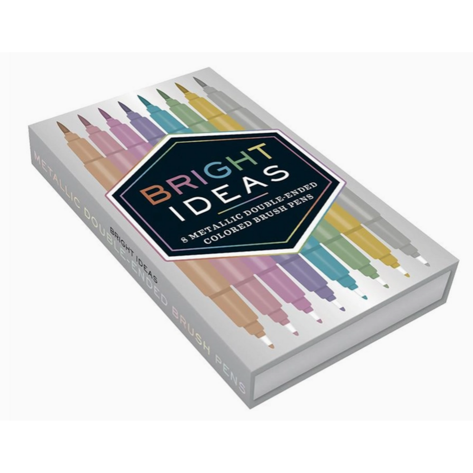 Chronicle Books CB Bright Ideas Metallic Double-Ended Colored Brush Pens