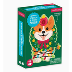 Chronicle Books CB Christmas Corgi 48 Piece Scratch and Sniff Shaped Mini Pzl