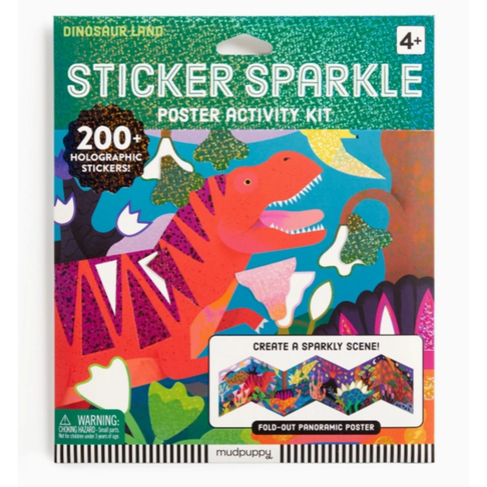 Chronicle Books CB  Dinosaur Land Sticker Sparkle Poster Activity Kit