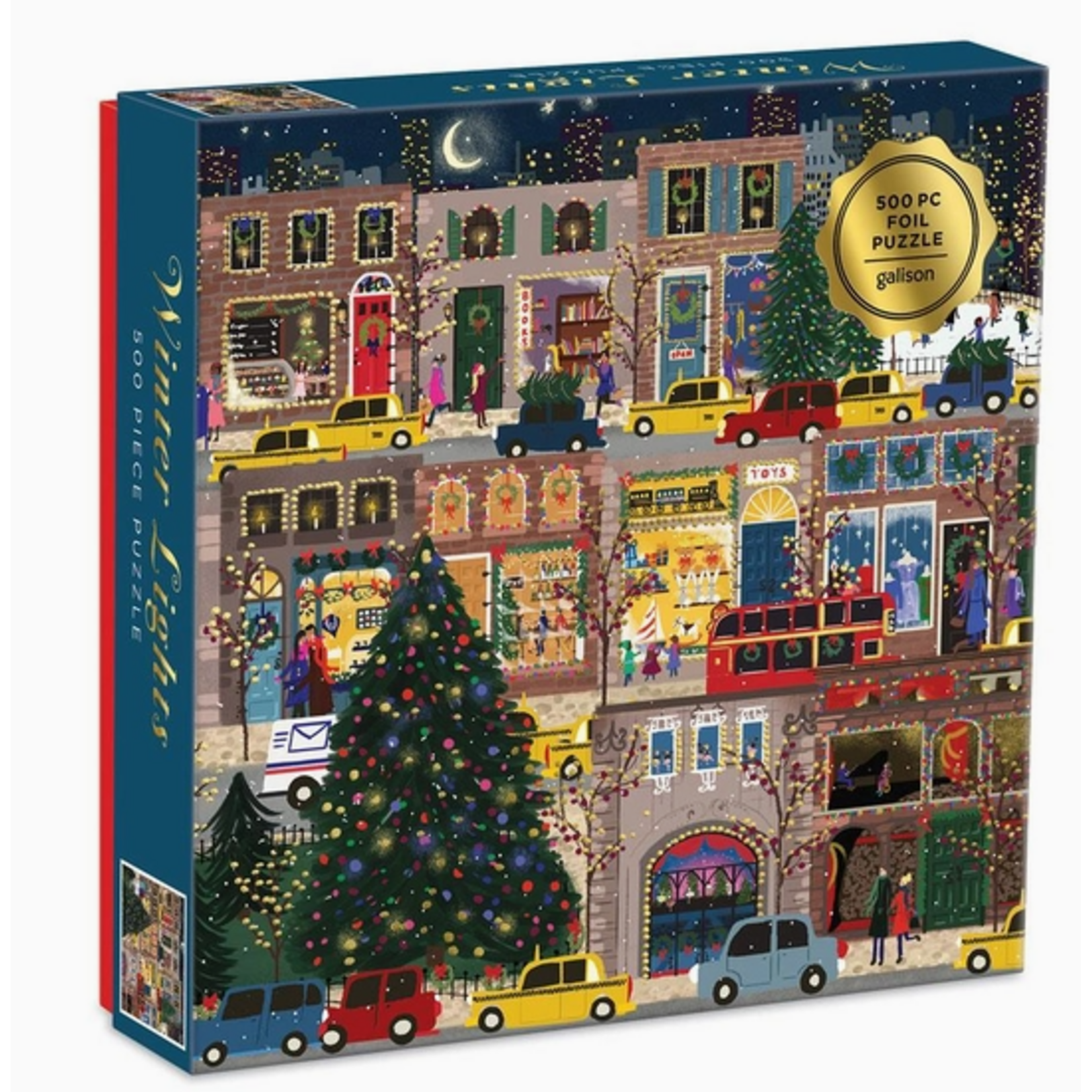 Chronicle Books CB Winter Lights 500 Piece Foil Puzzle By Galison