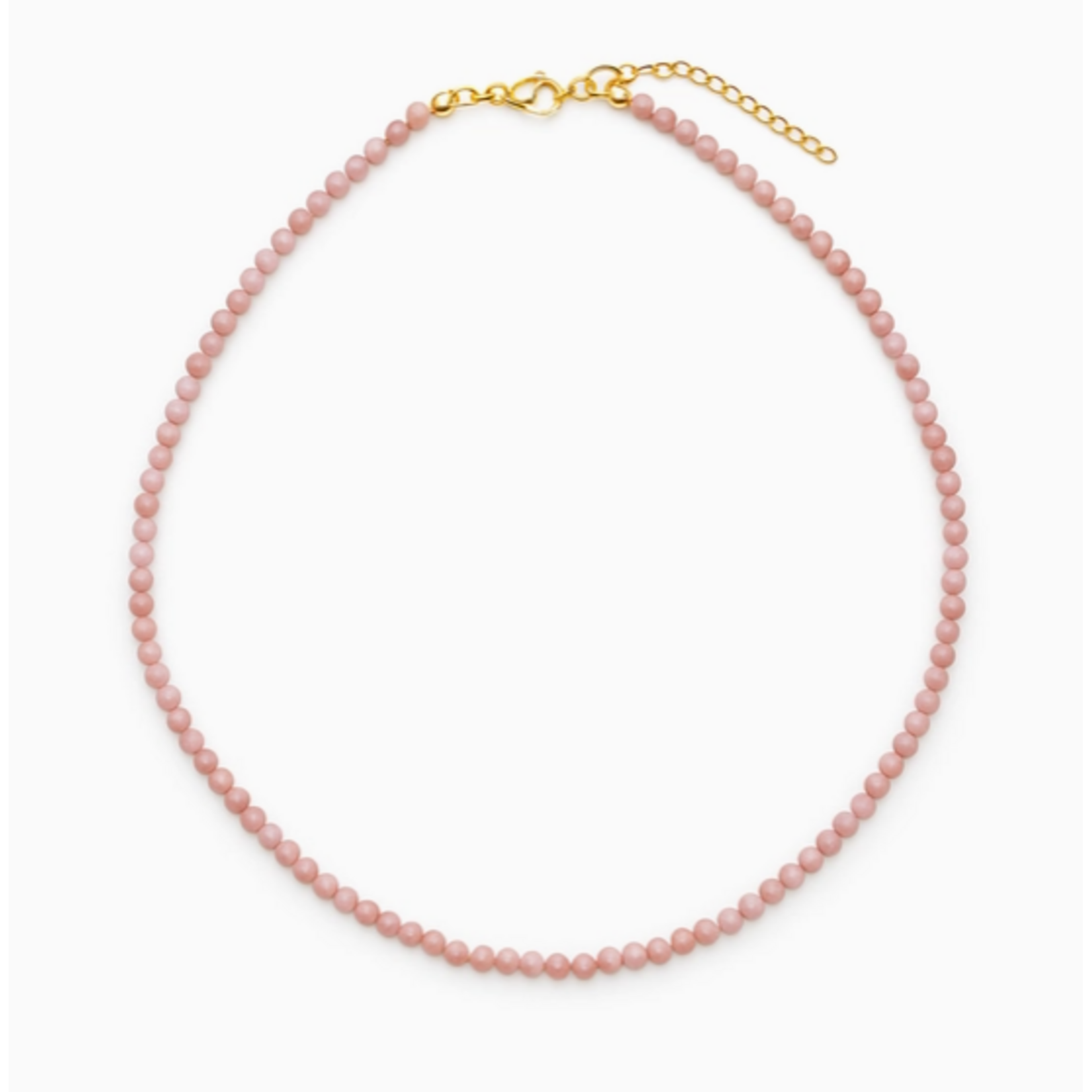 Ellison+Young E&Y Natural Stone Beads Necklace Rhodonite Pink