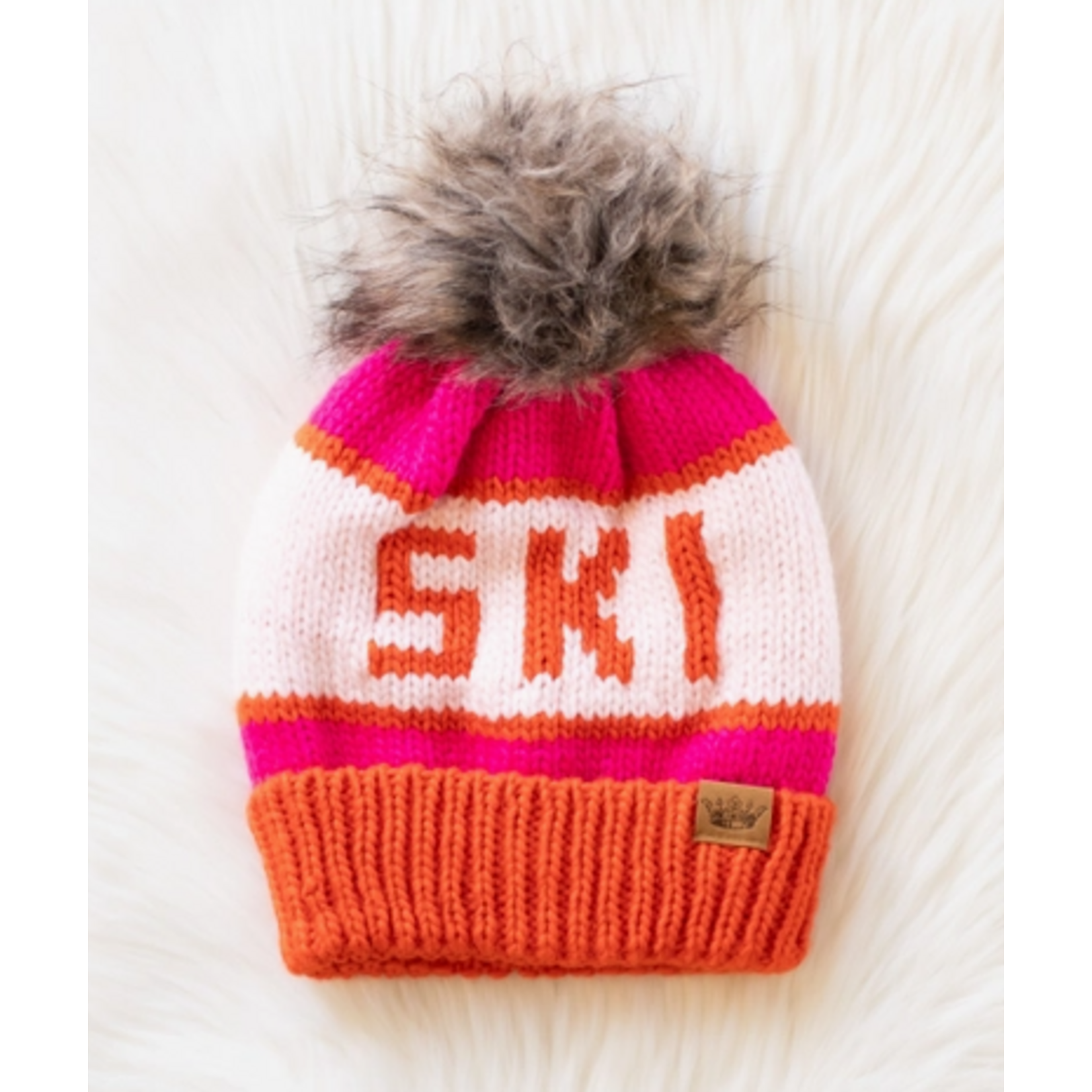 Panache Apparel Panache Orange, Blush & Pink Ski Pom Hat
