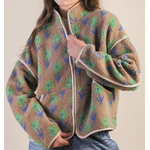 Very J Very J Printed Fleece Sherpa Jacket