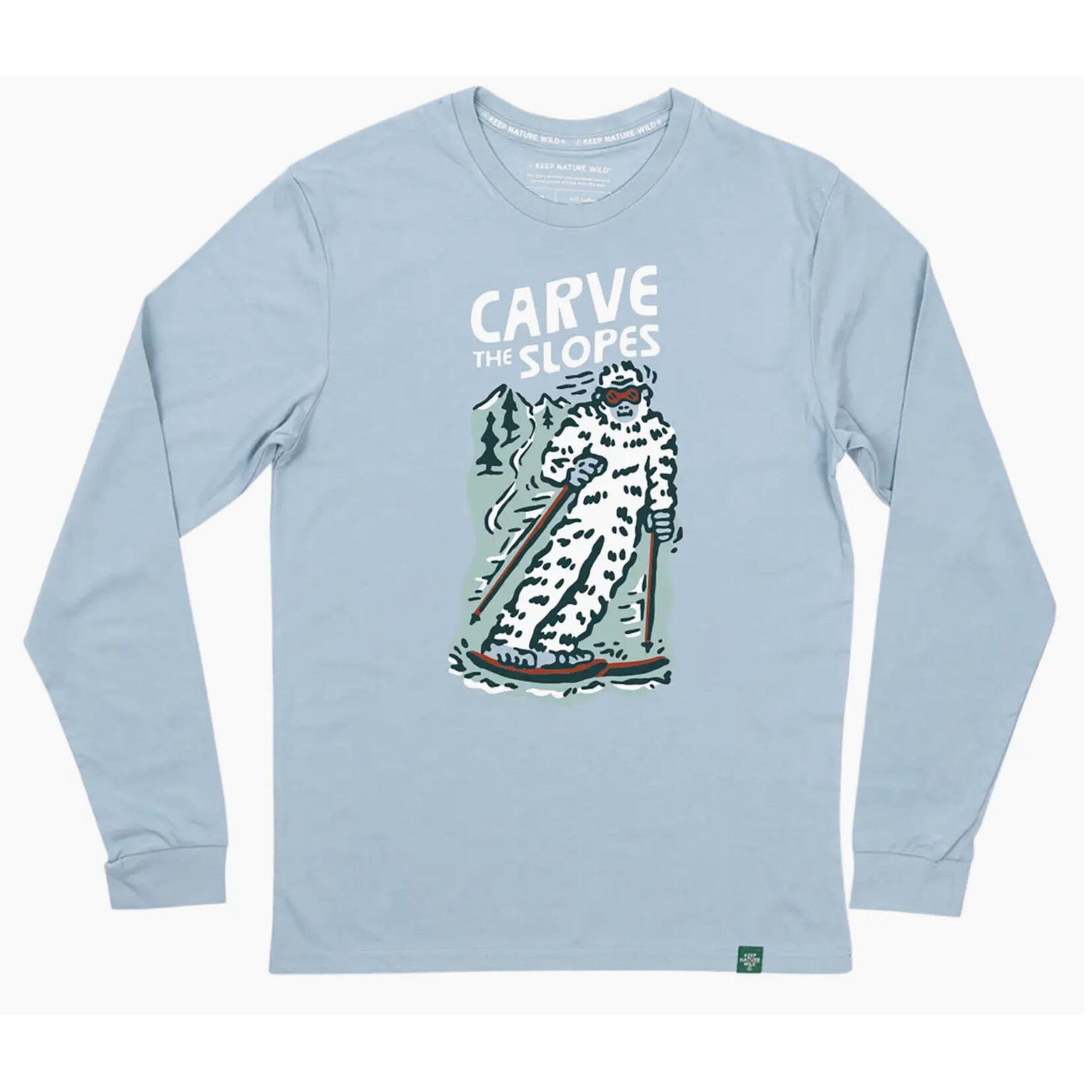 Keep Nature Wild KNW Skiing Sasquatch LS T-Shirt