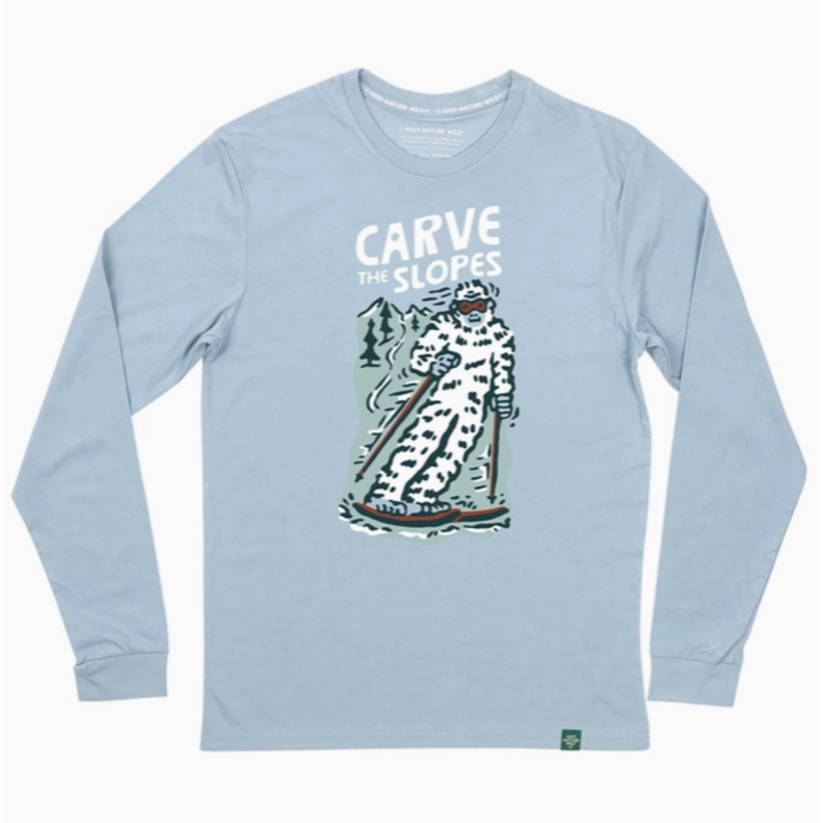 Keep Nature Wild KNW Skiing Sasquatch LS T-Shirt