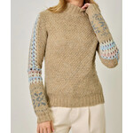 Mystree Mystree Mock Neck Fair Isle Cuff Sweater