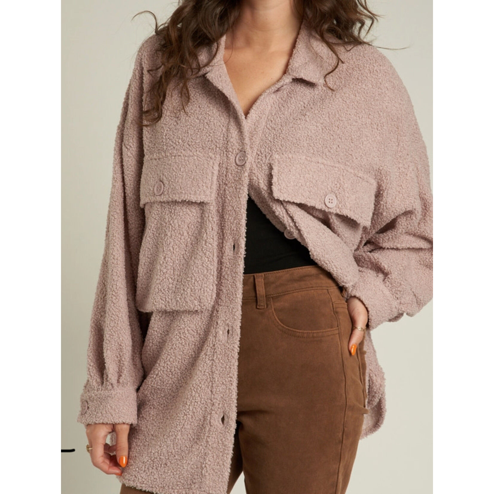 En Creme En Crème Oversized Furry Jacket