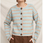 En Creme En Crème Striped Sweater Cardigan