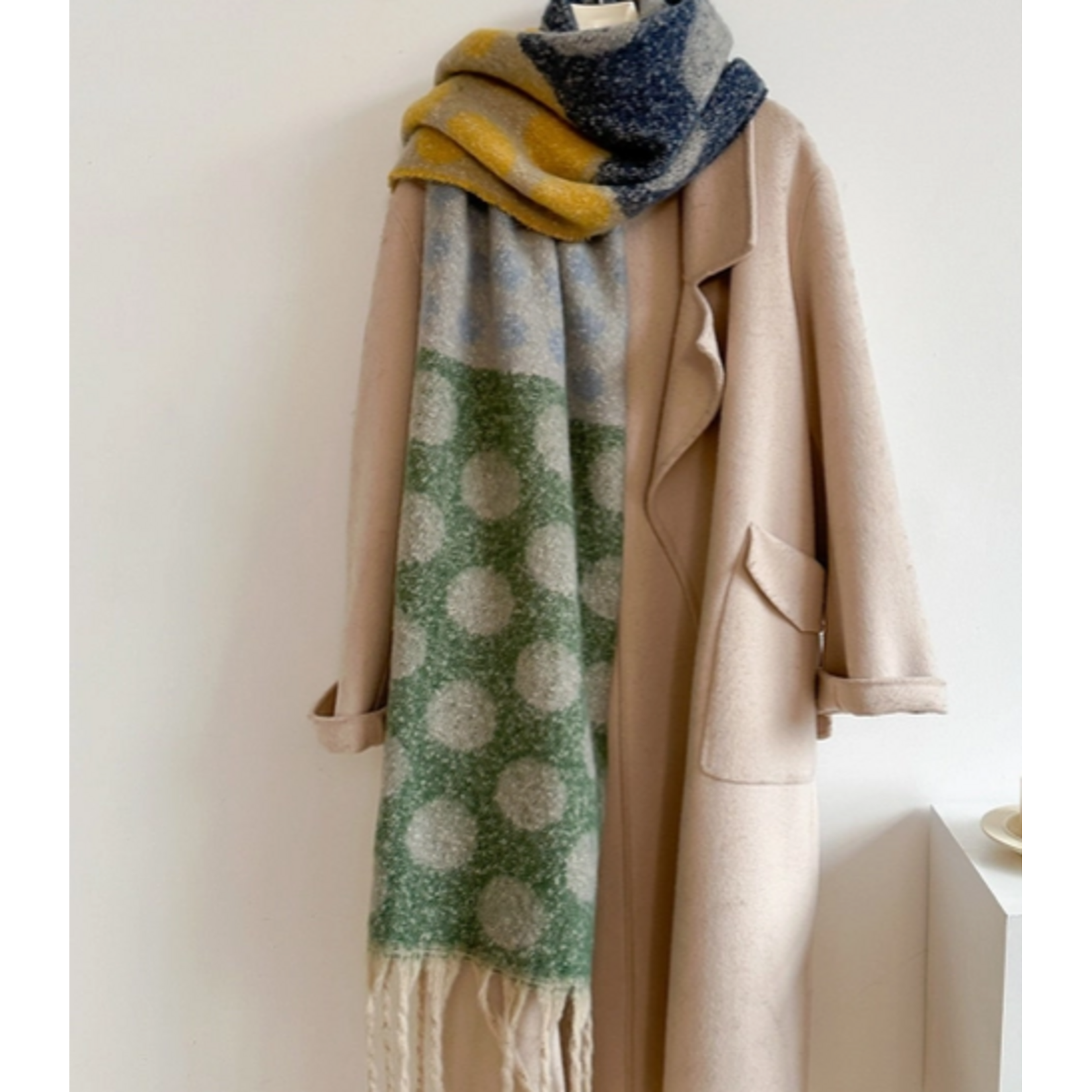ACCITY Retro Polka Dot Scarf- Green
