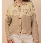 Very J Very J Graphic Collared Knit Sweater