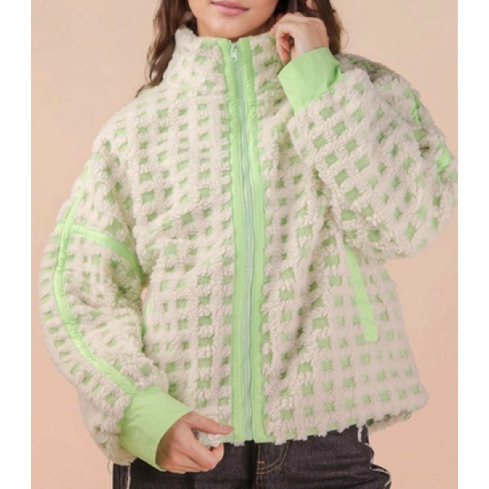 Very J Very J Colorful Checker Jacket