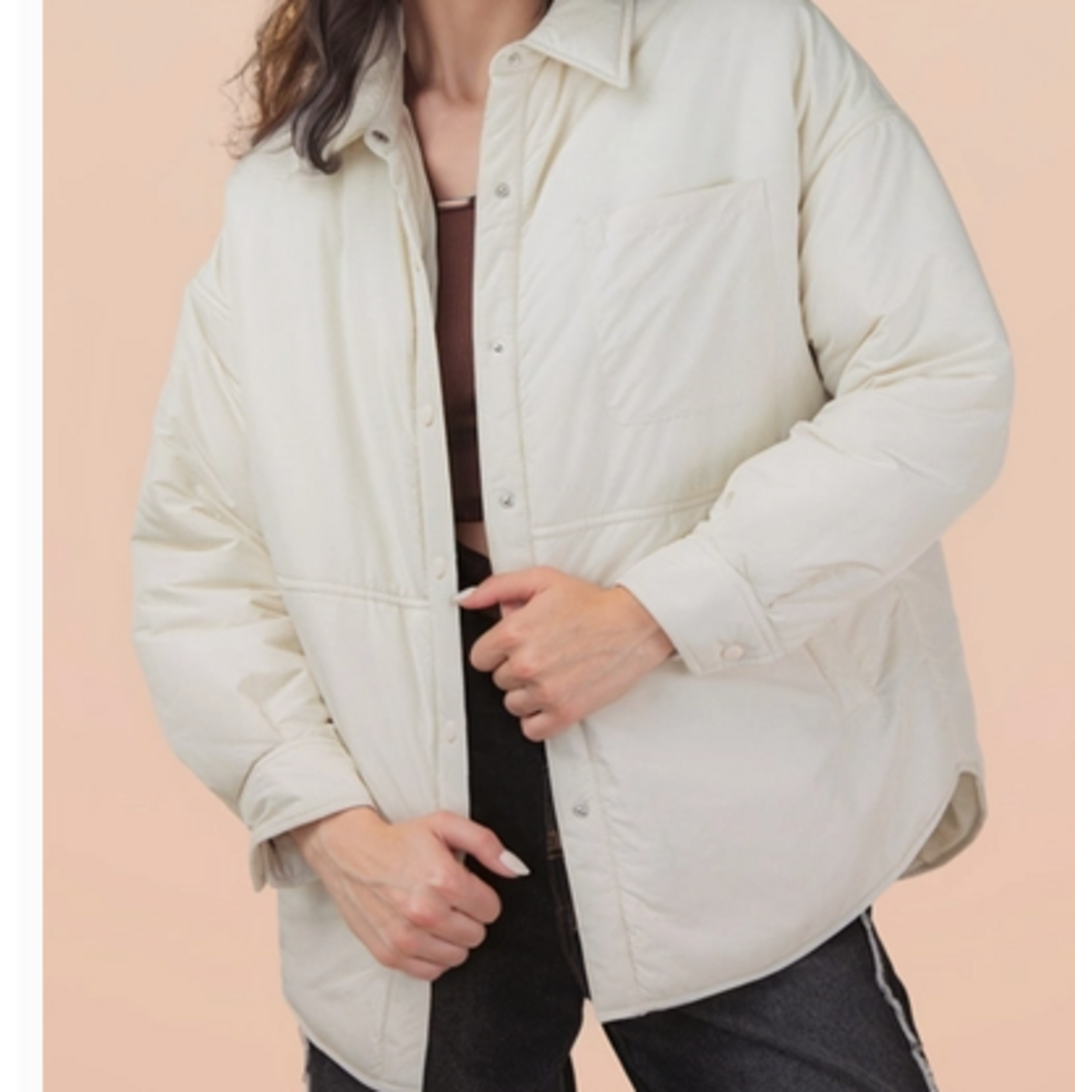 Very J Very J Oversized Button Down Jacket