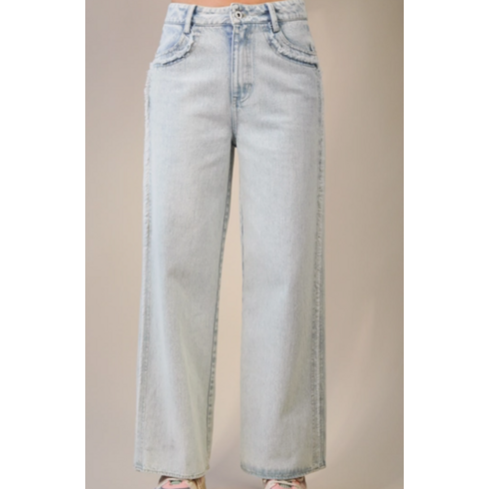 Very J Very J Fray Detail Washed Denim Jeans