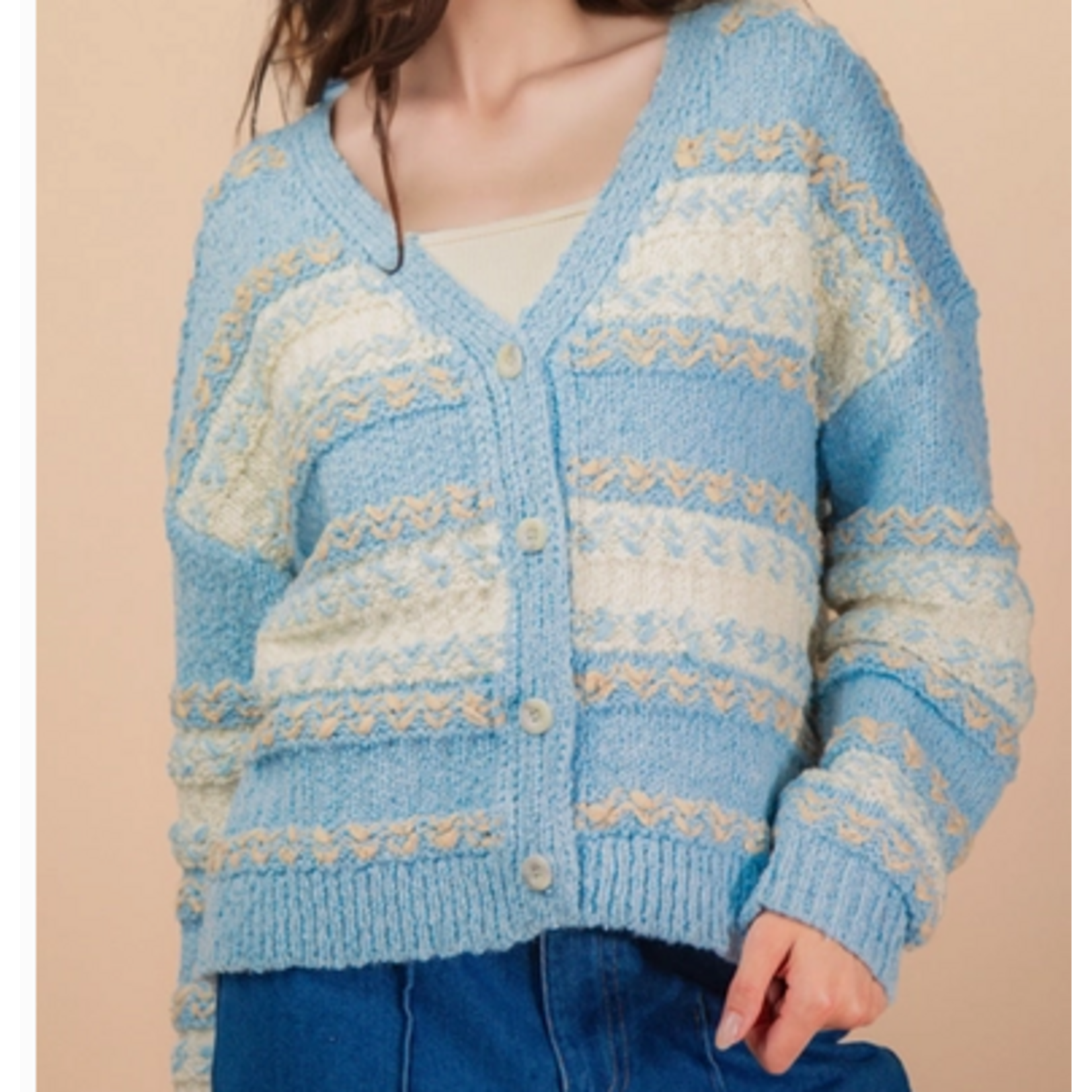 Very J Very J Textured Knit  Cardigan