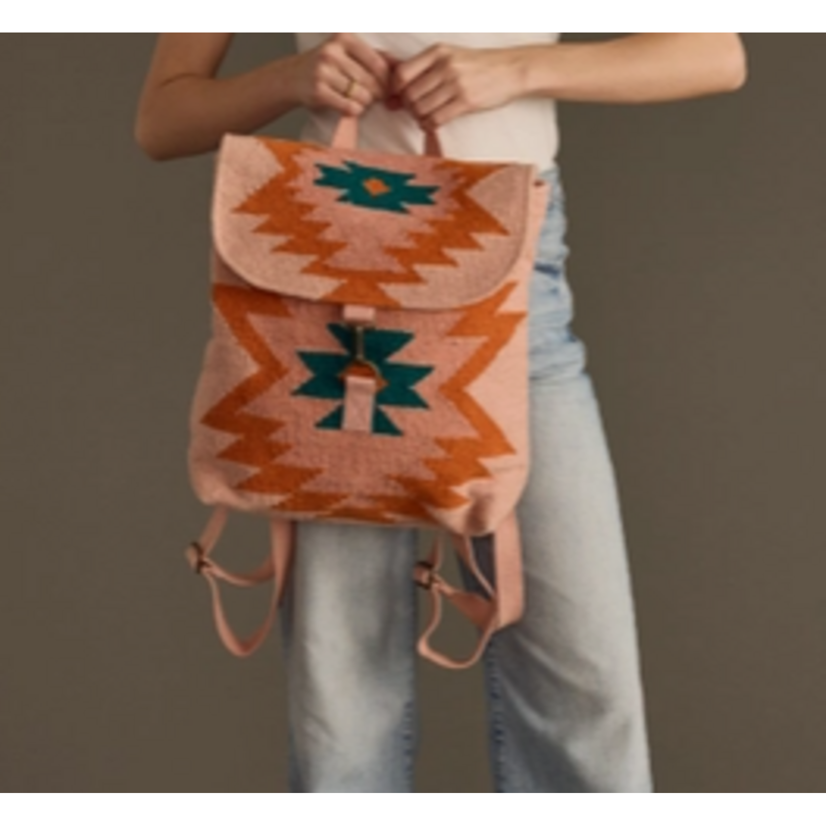 Panache Apparel Panache Pink, Orange, Blue & Green Aztec Backpack