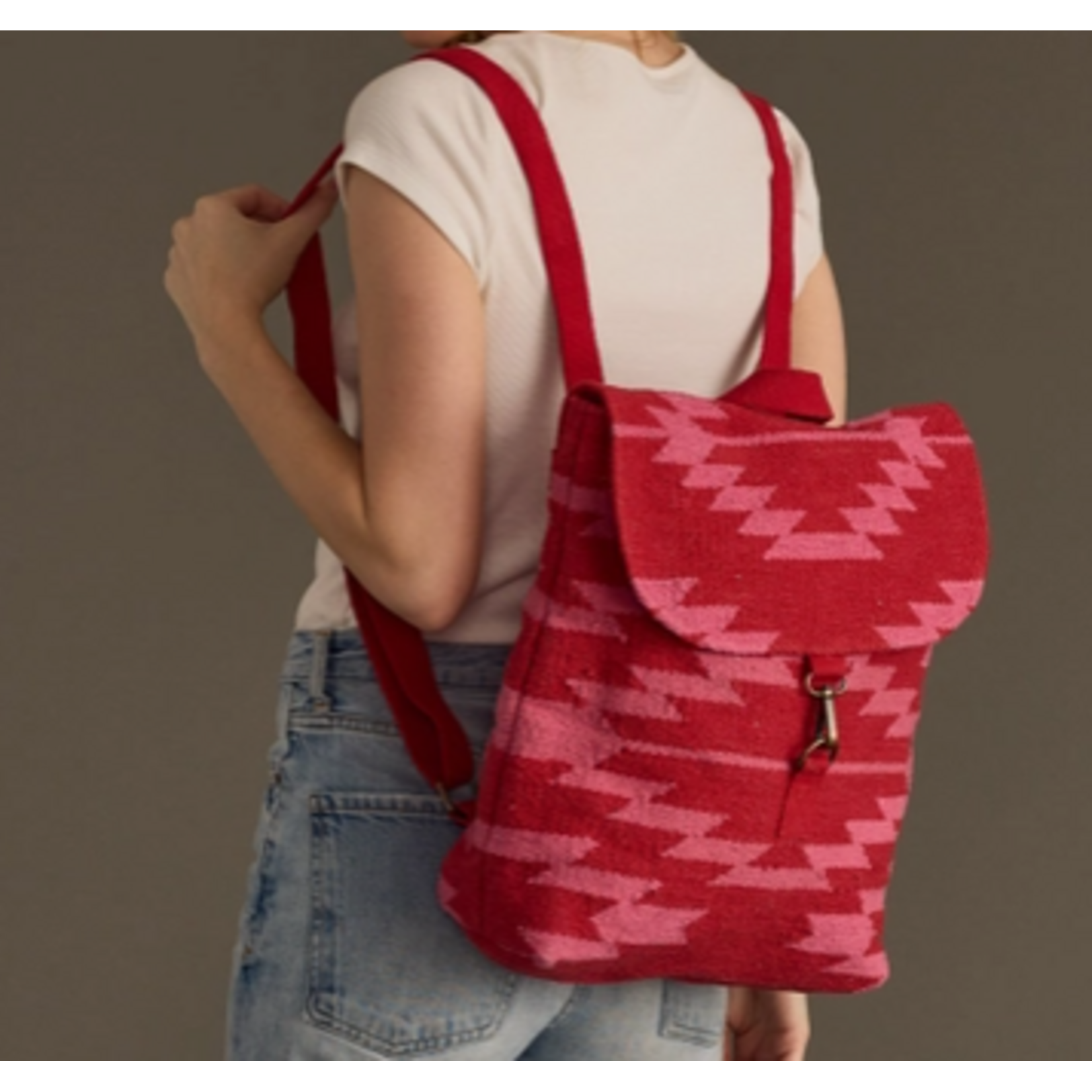 Panache Apparel Panache Red & Pink Aztec Backpack