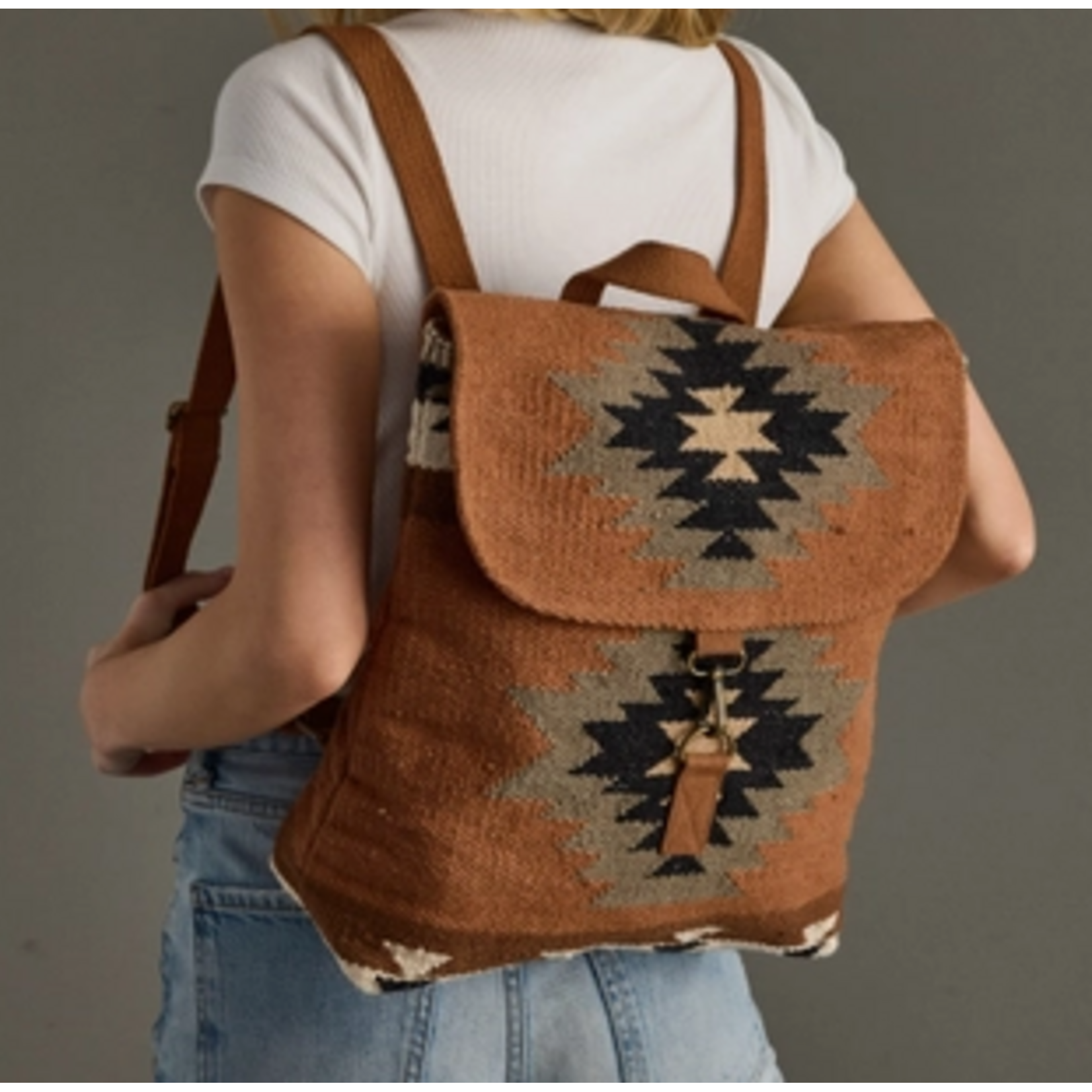 Panache Apparel Panache Rust, Olive & Cream Aztec Backpack