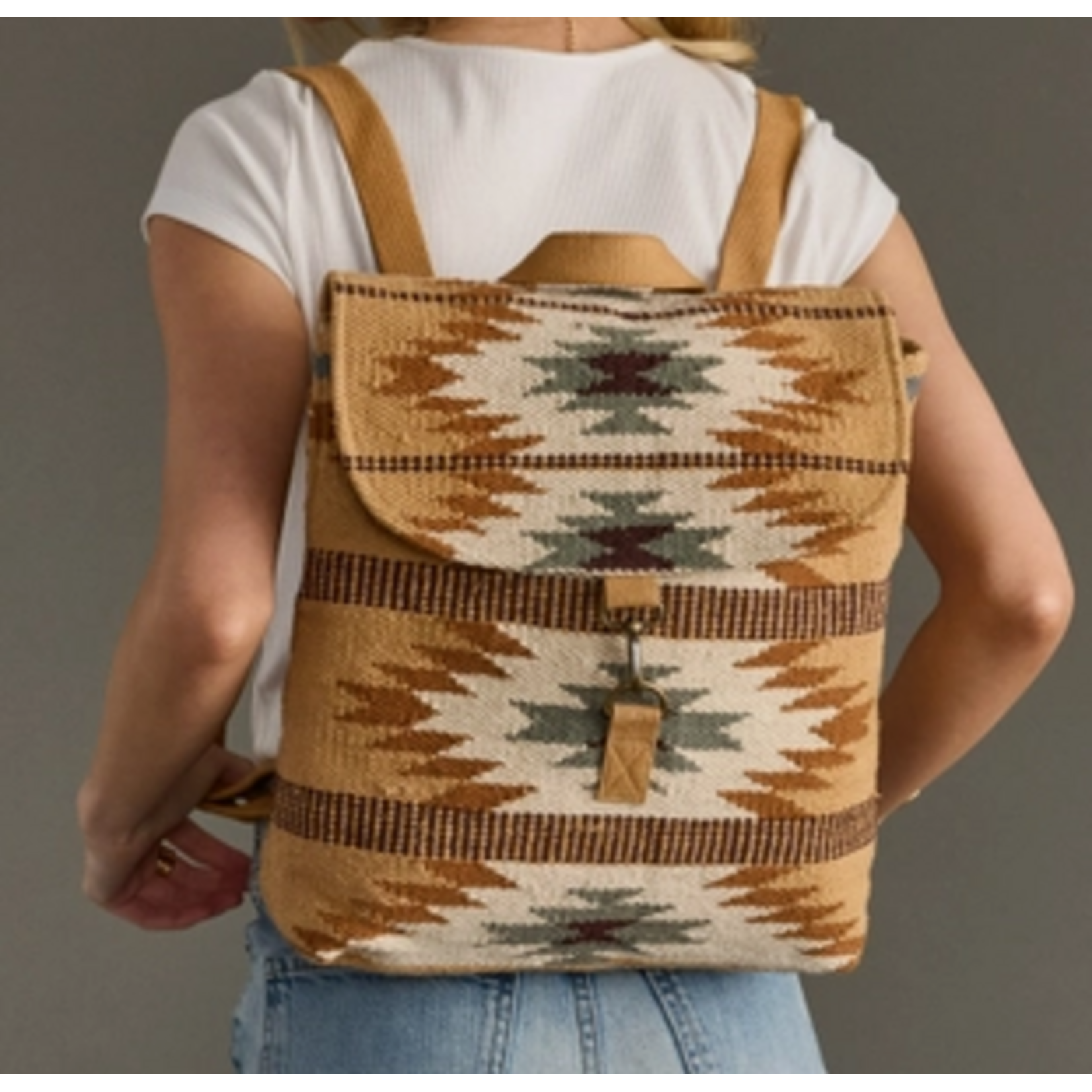 Panache Apparel Panache Tan, Camel & Teal Aztec Backpack