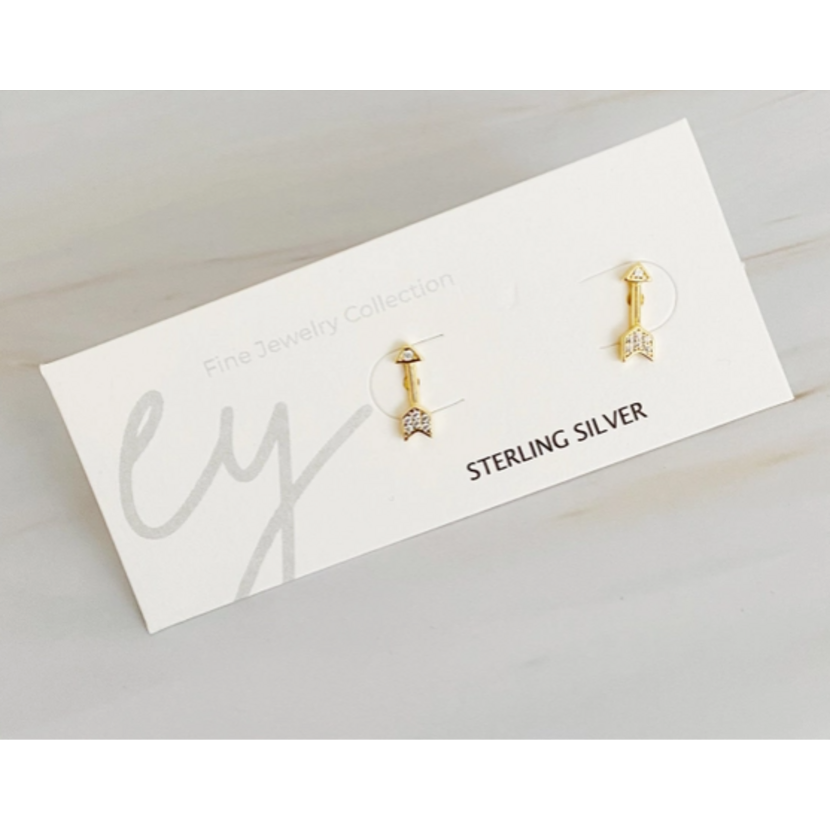 Ellison+Young E&Y Mini Sparkle Mini Stud Sterling Silver Earrings Arrow