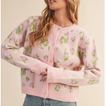Merci Merci Abstract Floral Sweater Cardigan