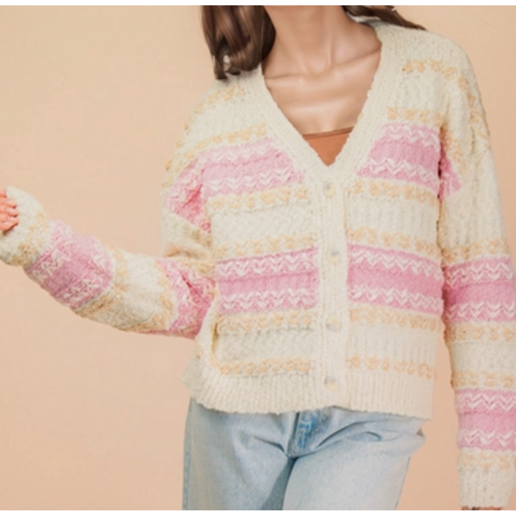 Very J Very J Textured Knit  Cardigan