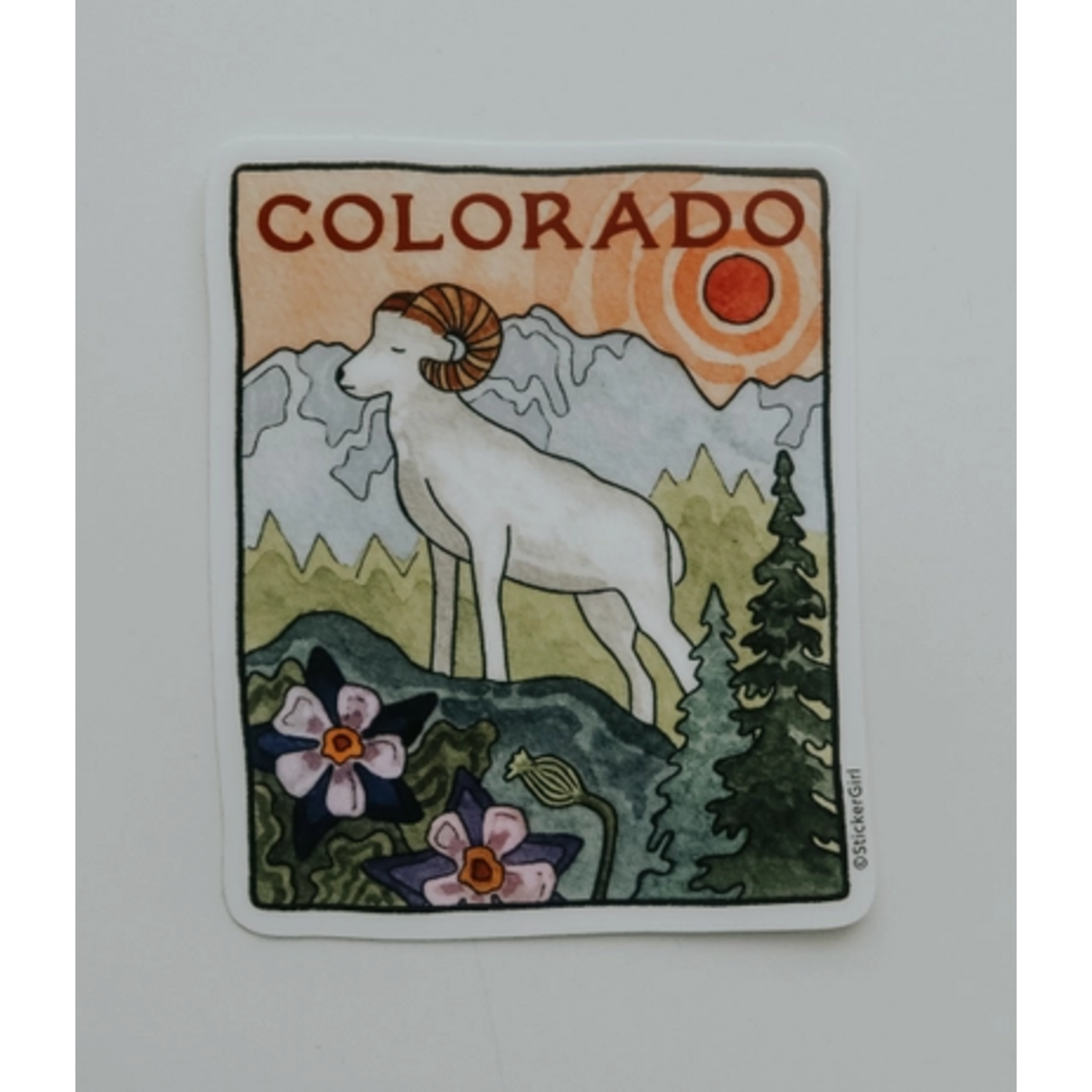 Sticker Girl Sticker Girl Colorado Mountain Goat Vinyl Sticker