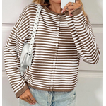 Emberloom Emberloom Round Neck Striped Cardigan