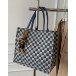 Emberloom Emberloom Checkered Pattern Tote Bag Navy