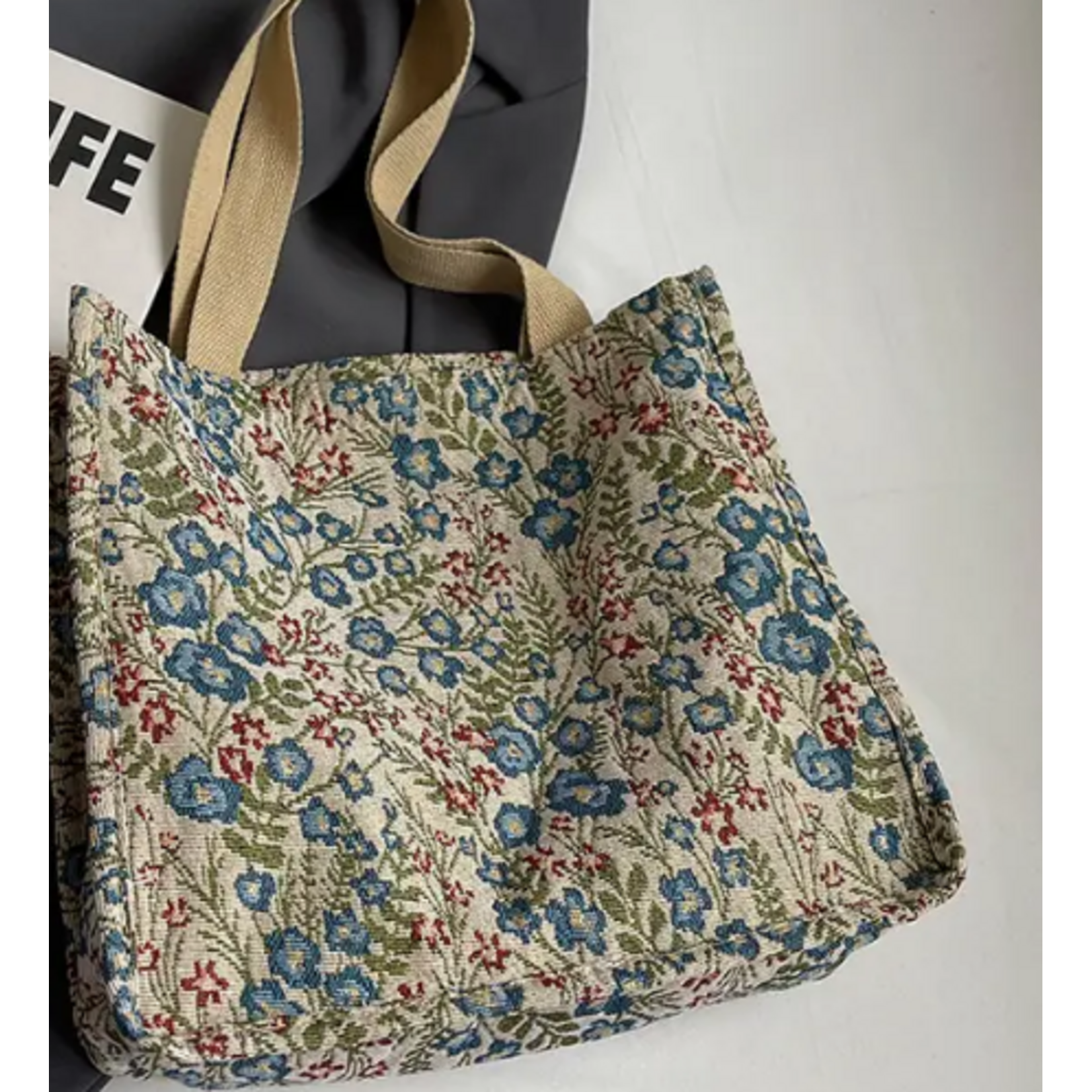 Emberloom Emberloom Floral Patterned Tote Bag Blue