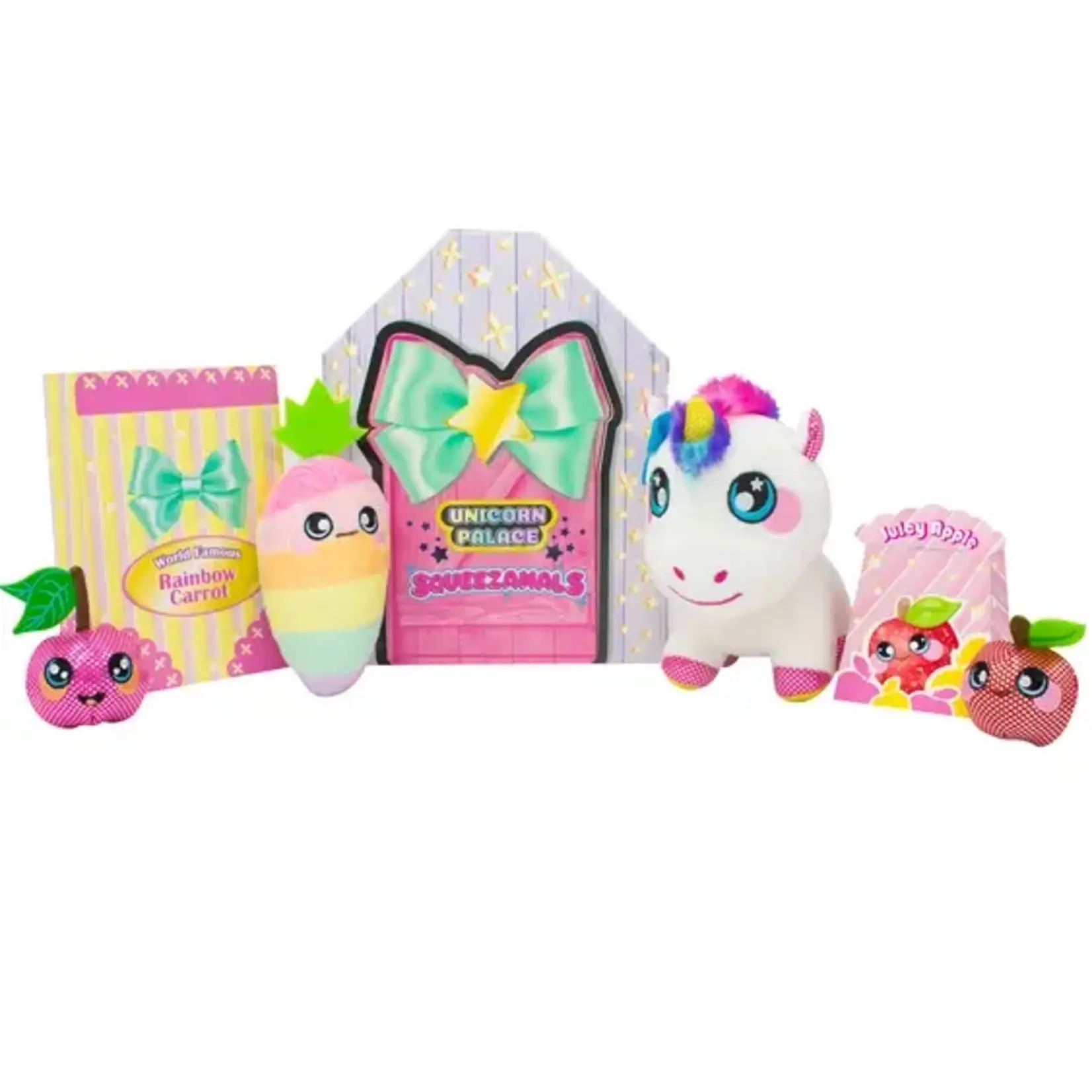 Beverly Hill Teddy Bear Squeezamals Unicorn Palace - Rainbow Unicorn Stable Playset