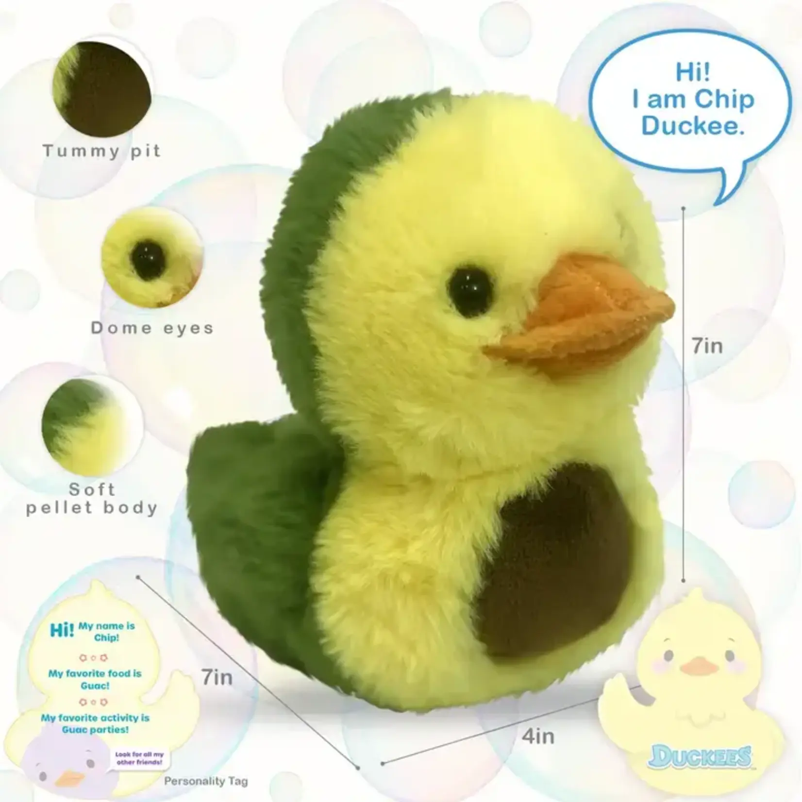 Beverly Hill Teddy Bear World's Softest Plush - 7" Chip Plush Duckee Avocado