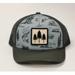 The Montana Scene TMS National Forest Unisex Trucker - Blue