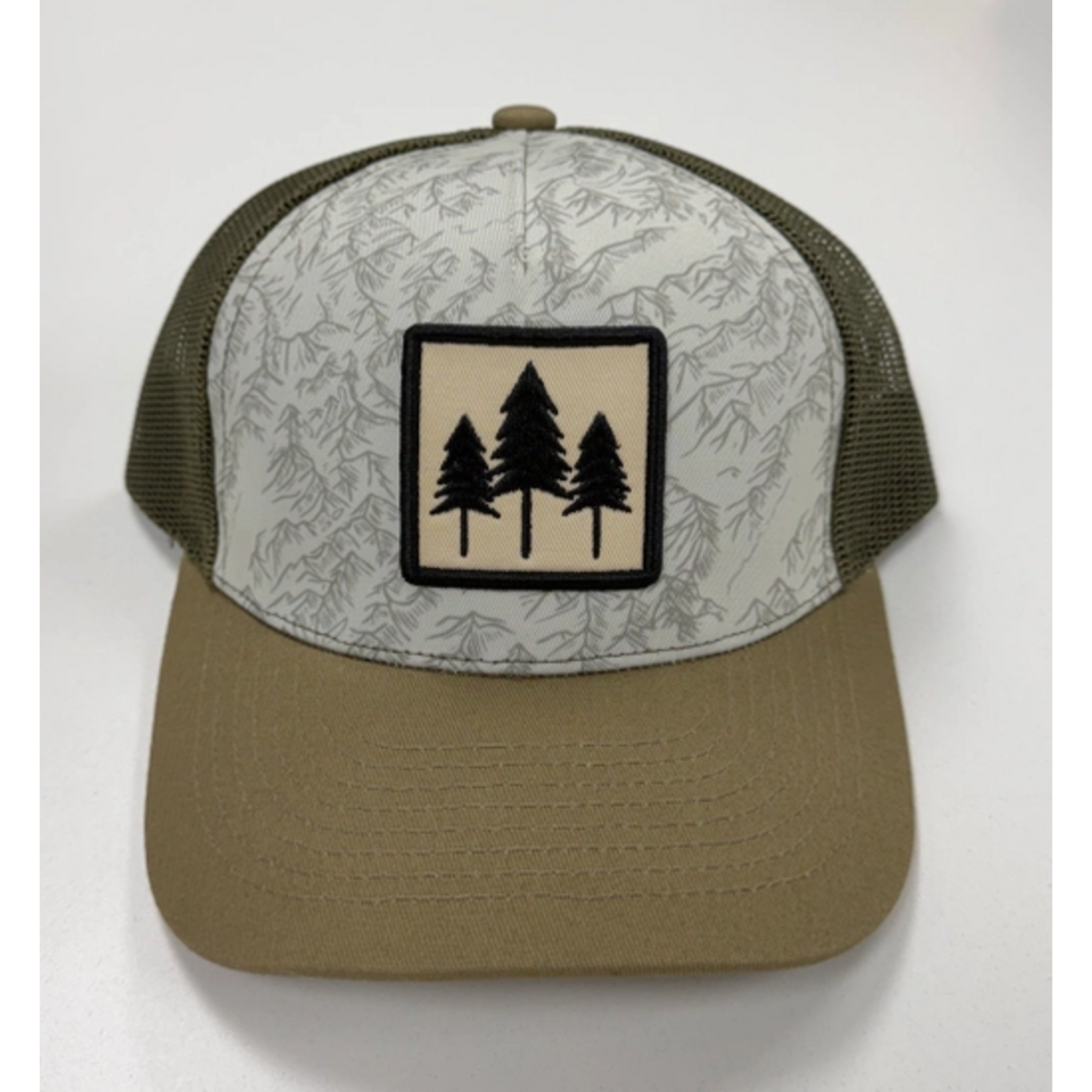 The Montana Scene TMS Topography Unisex Trucker - Khaki Green