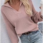 Miss Sparkling Miss Open Collar Knit Sweater