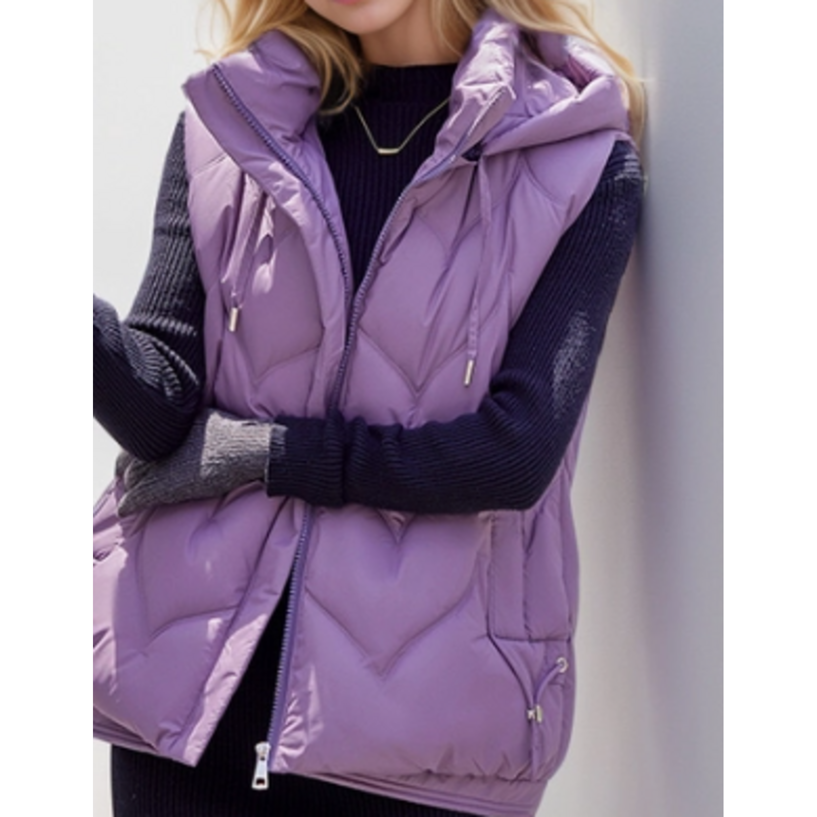 Miss Sparkling Miss Puffer Vest with Hoodie