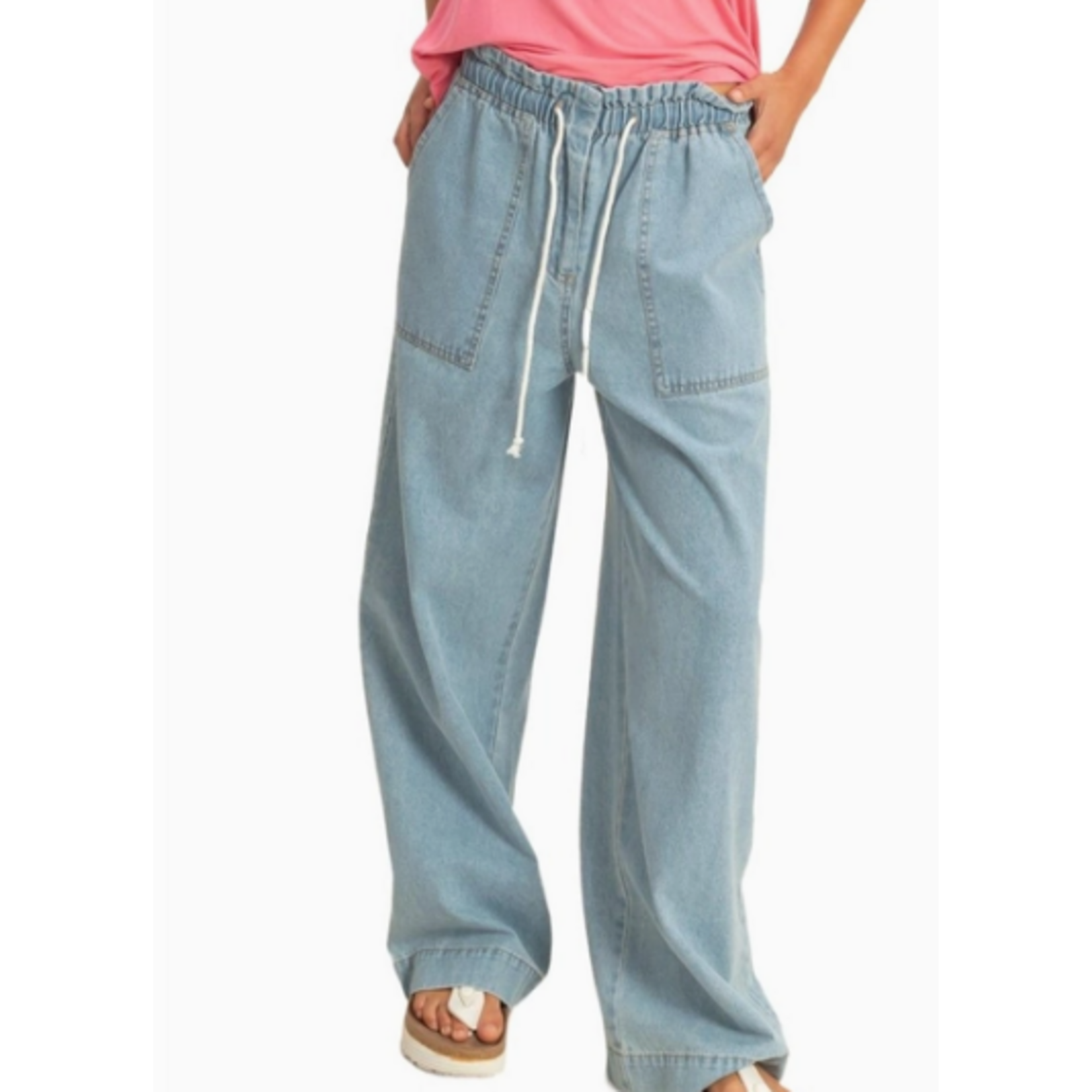 Vanilla Monkey VM Patch Pocket Wide-Leg Denim Pants