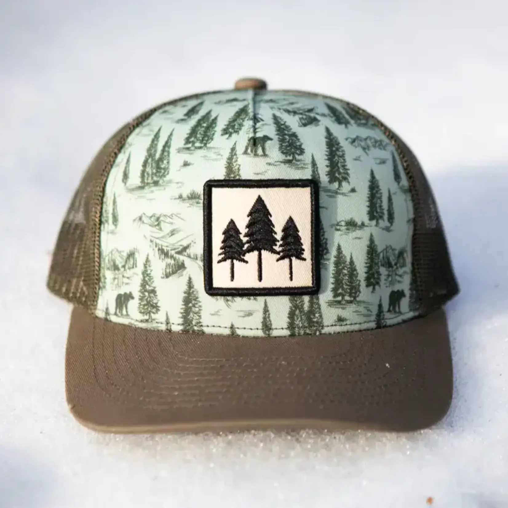 The Montana Scene TMS Green Bear Kids Trucker