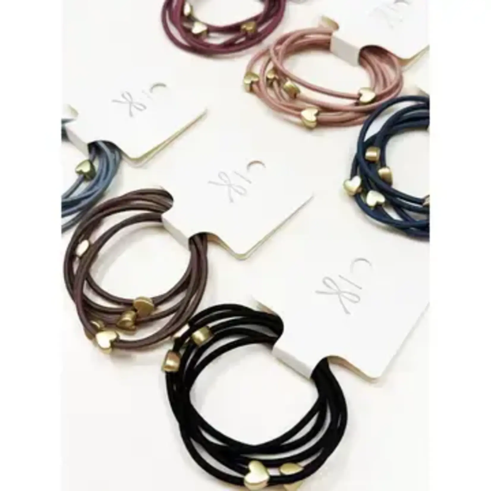 Love & Repeat L&R Love and Repeat Heart Beaded Basic Hair Tie Set