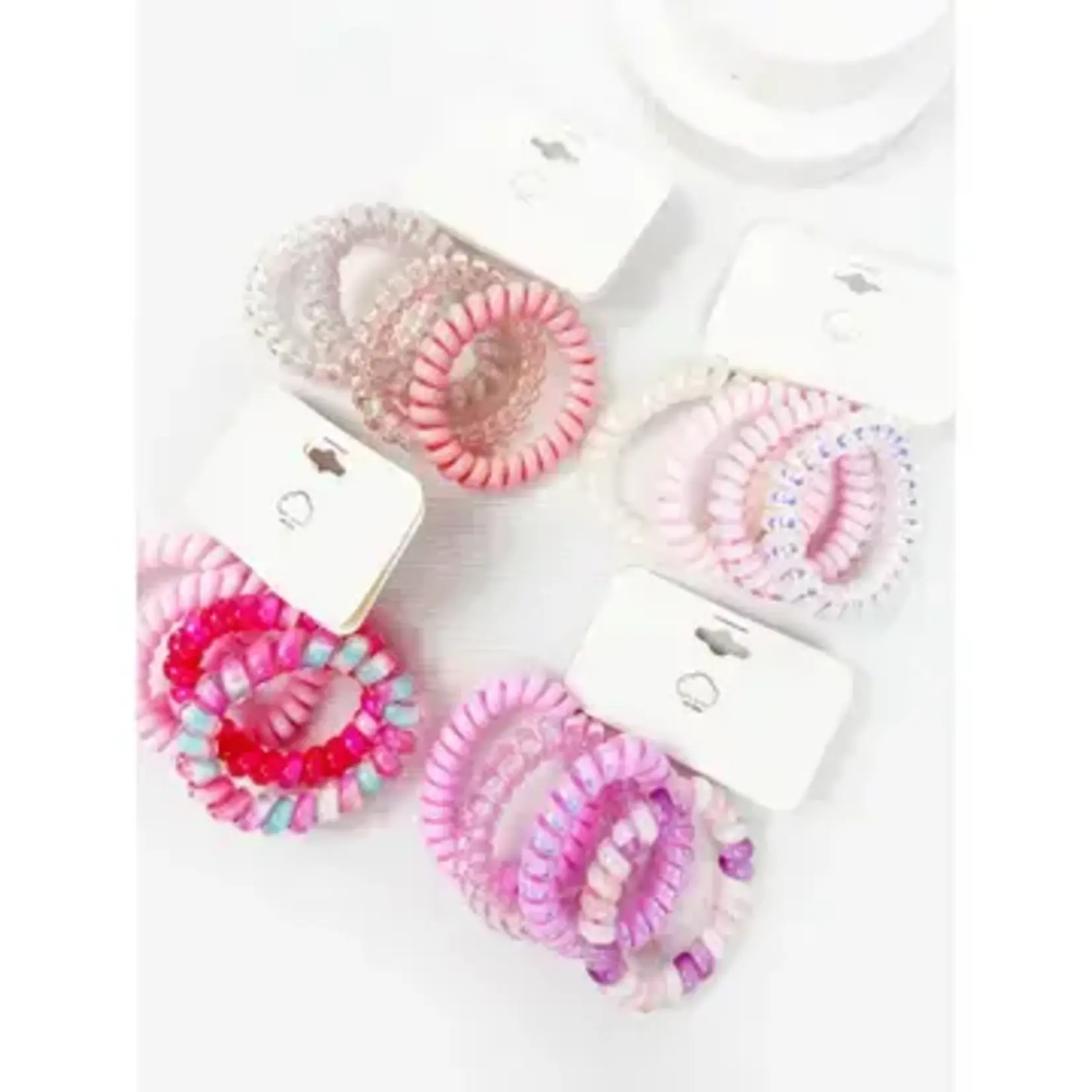 Love & Repeat L&R Pink Shades of Multi Shades Spiral Hair Ties