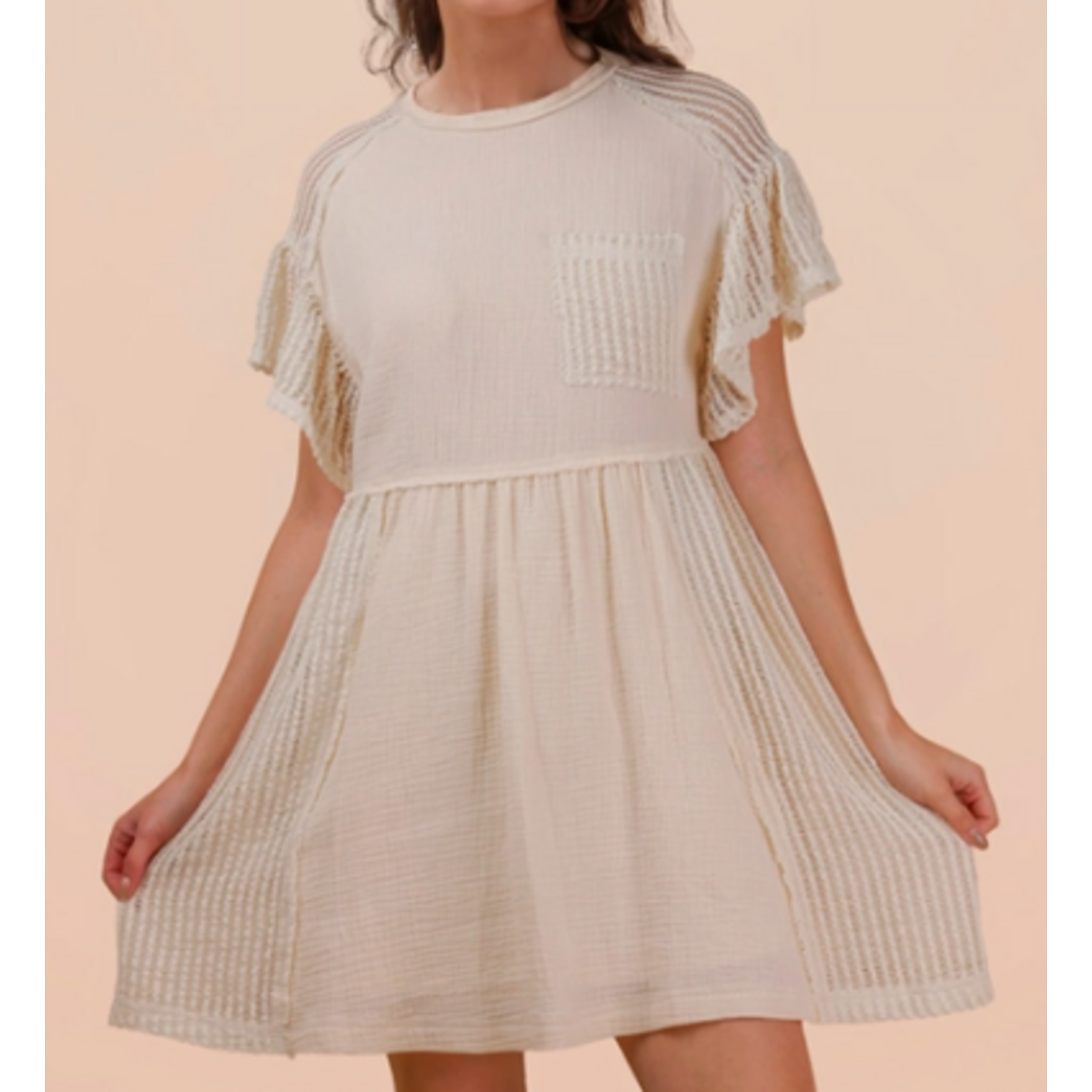 Very J Very J Waffle Knit Contrast Solid Dress