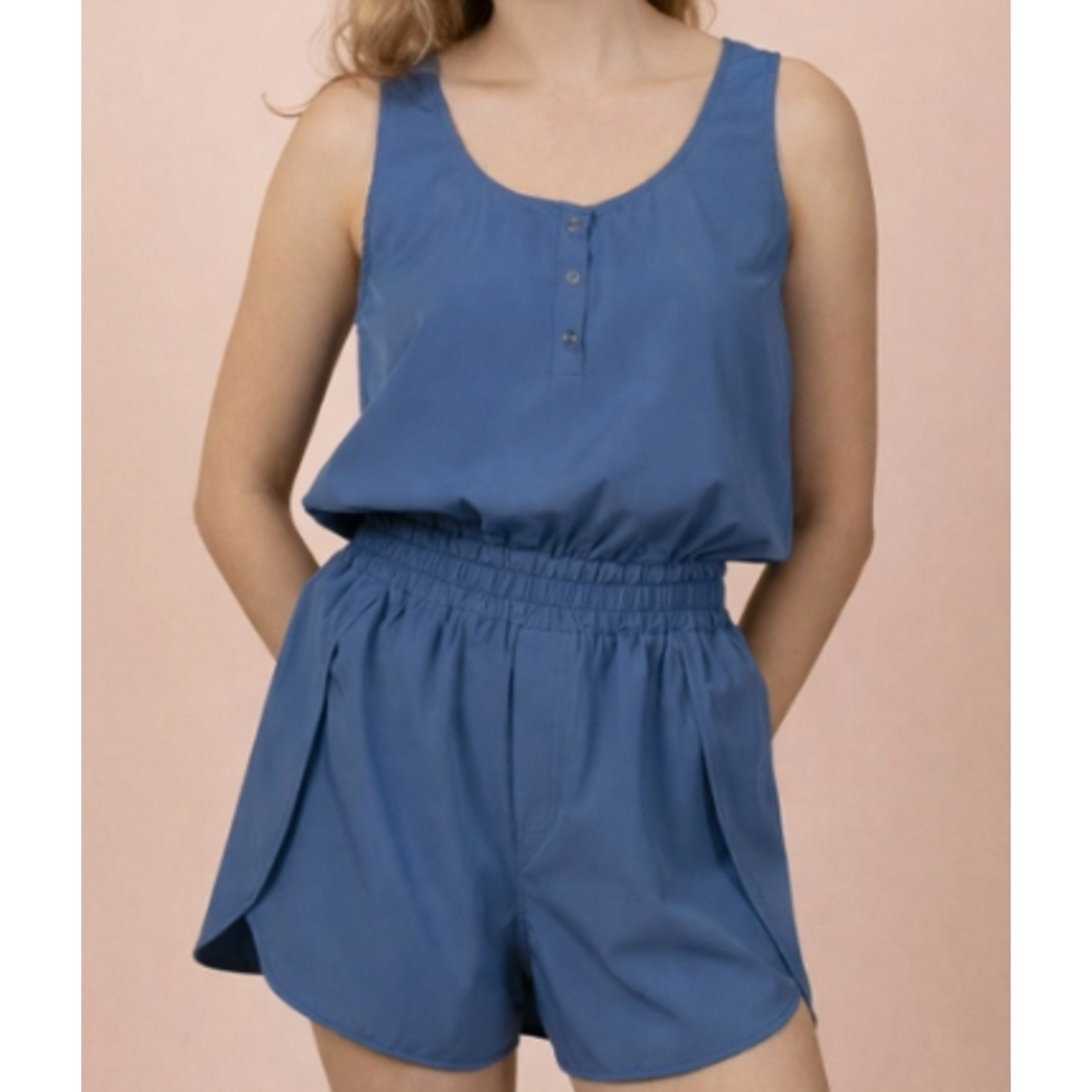Very J Very J - Button Down Activewear Romper