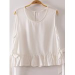 Very J Very J Side Tie Detail Ruffled Top